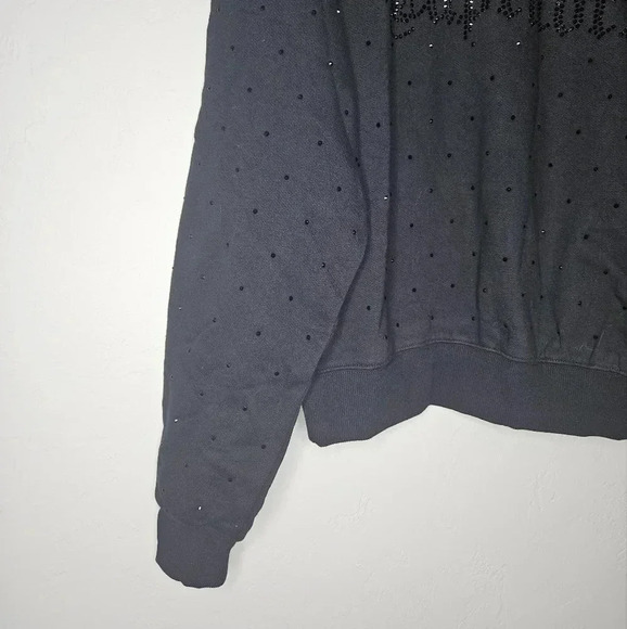 Good American Zodiac Embellished Crew Neck Sweater Capricorn NWT Black Crystals​ - Picture 8 of 15
